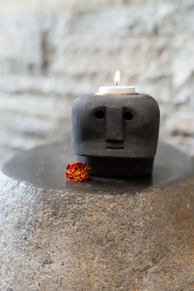 Candlesticks and candle holders - The Sumba Stone #27 Candle Holder - BAZAR BIZAR LIVING