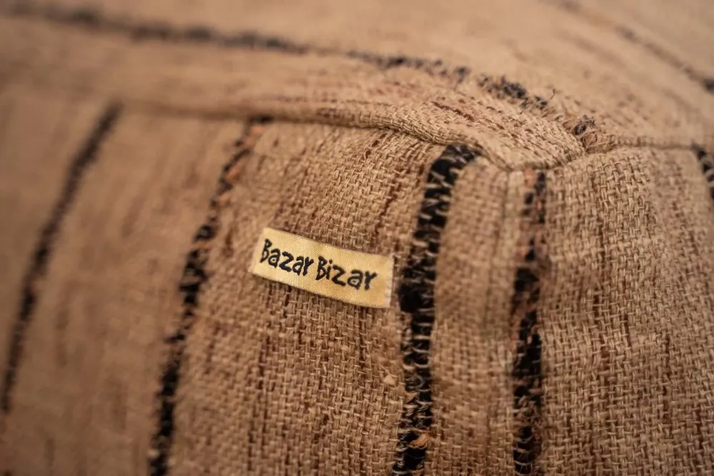 Poufs - Le Pouf Oh My Gee - Beige Noir - BAZAR BIZAR LIVING