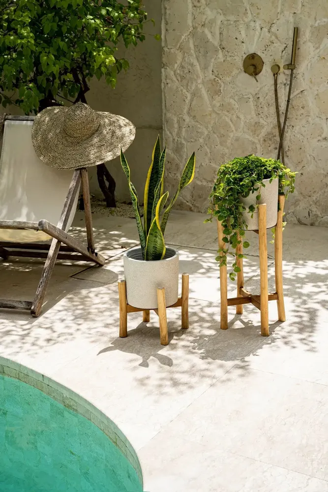 Flower pots - The Chalk High - Concrete Natural - L - BAZAR BIZAR LIVING