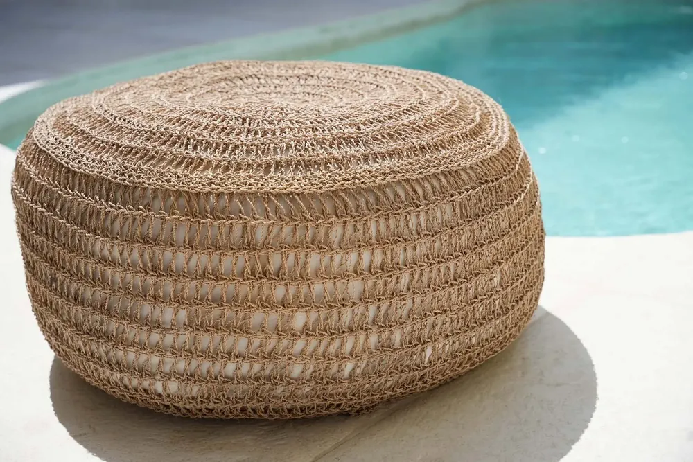 Ottomans - The Seagrass Pouffe - Natural - M - BAZAR BIZAR LIVING