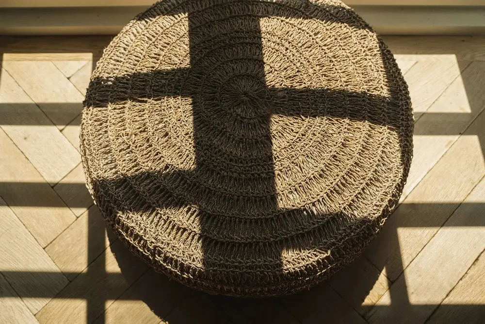 Ottomans - The Seagrass Pouffe - Natural - M - BAZAR BIZAR LIVING