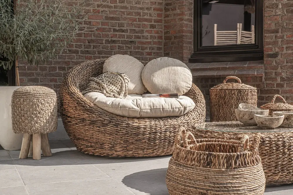 Stools - The Raffia Tressed Stool - BAZAR BIZAR LIVING