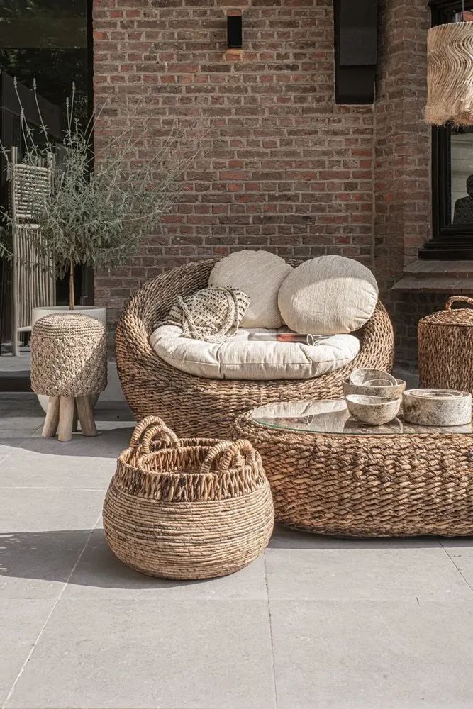 Stools - The Raffia Tressed Stool - BAZAR BIZAR LIVING