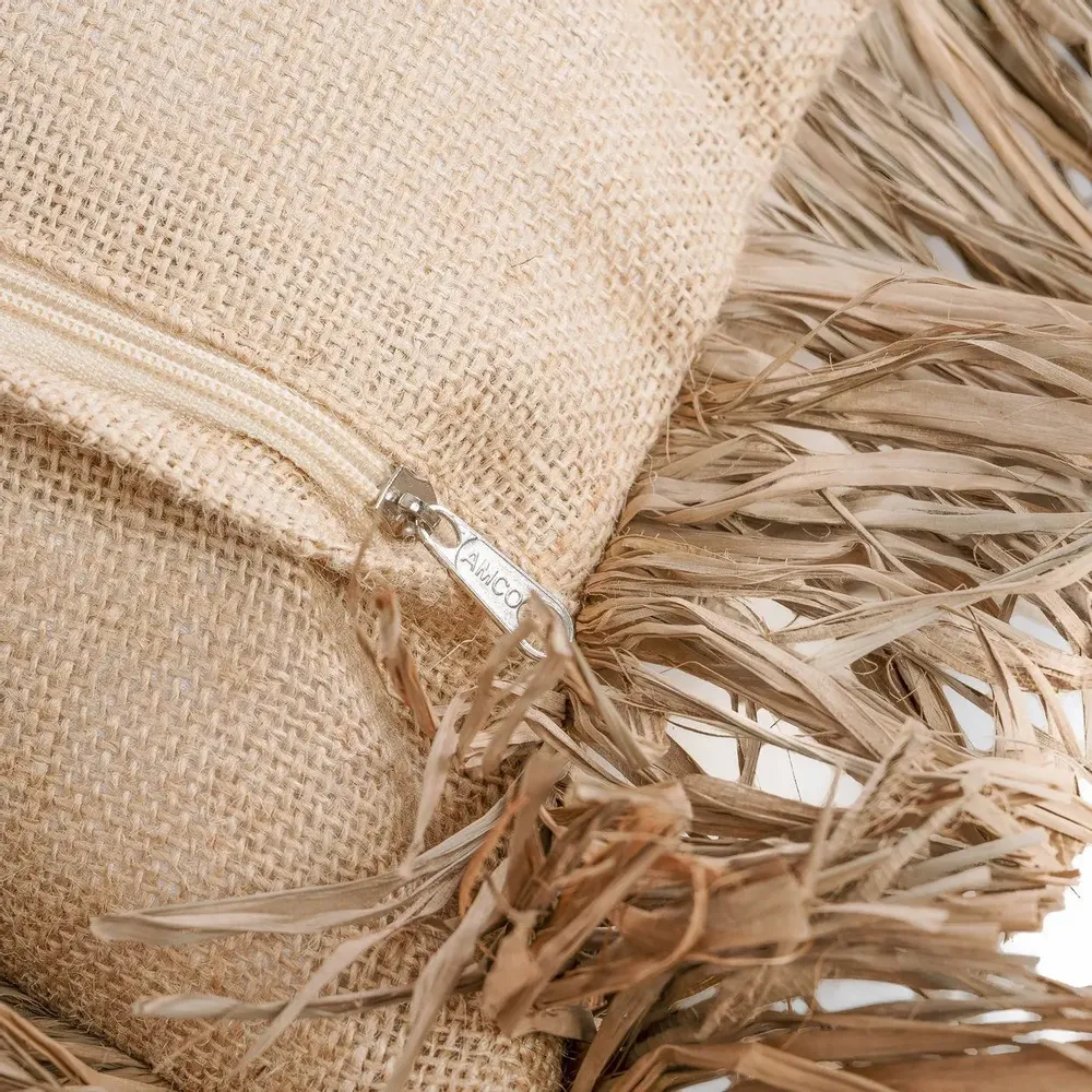 Cushions - The Jute Bonita Cushion Cover - Natural - 40x40 - BAZAR BIZAR LIVING