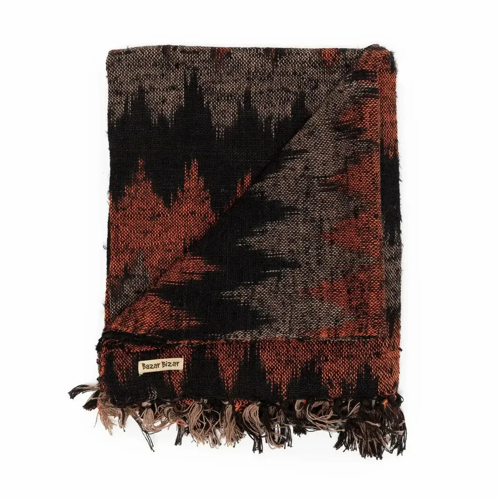 Plaids - Le s'il vous Plaid - Black Orange - BAZAR BIZAR LIVING