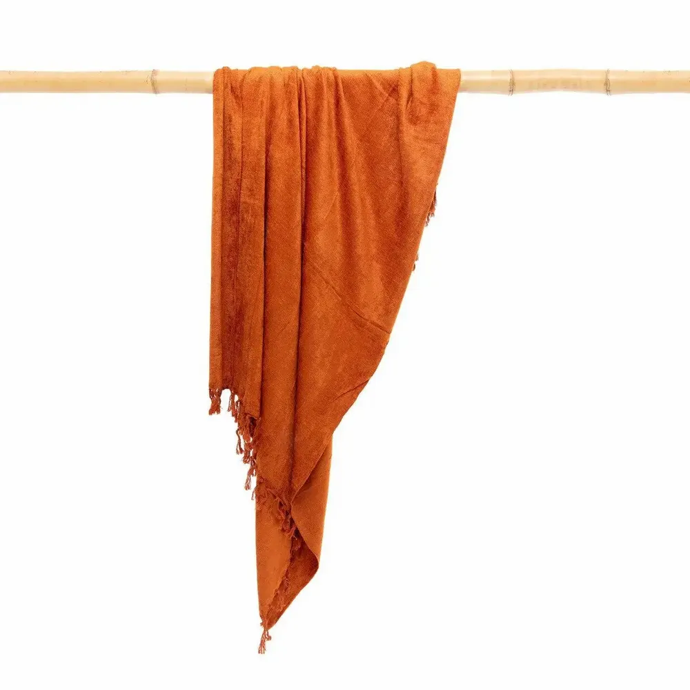 Plaids - Le s'il vous Plaid - Velours Rouille - BAZAR BIZAR LIVING