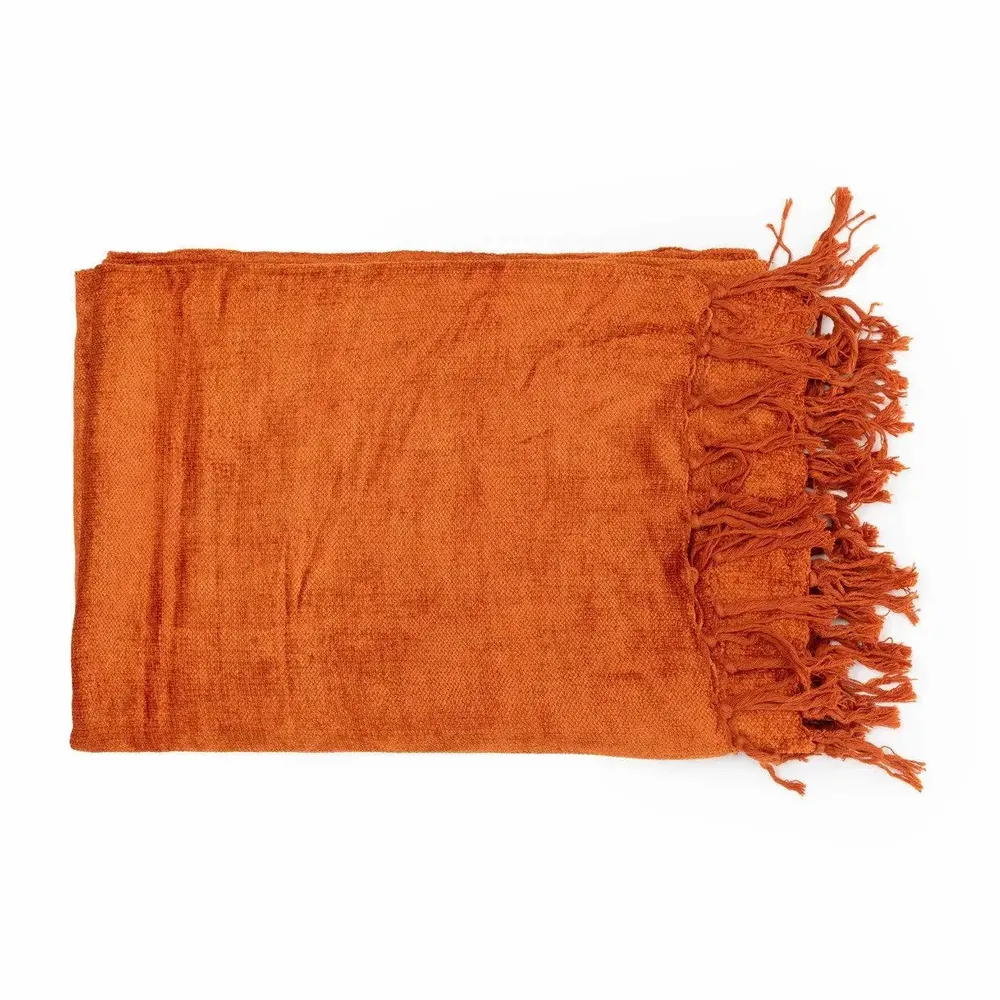 Plaids - Le s'il vous Plaid - Velours Rouille - BAZAR BIZAR LIVING