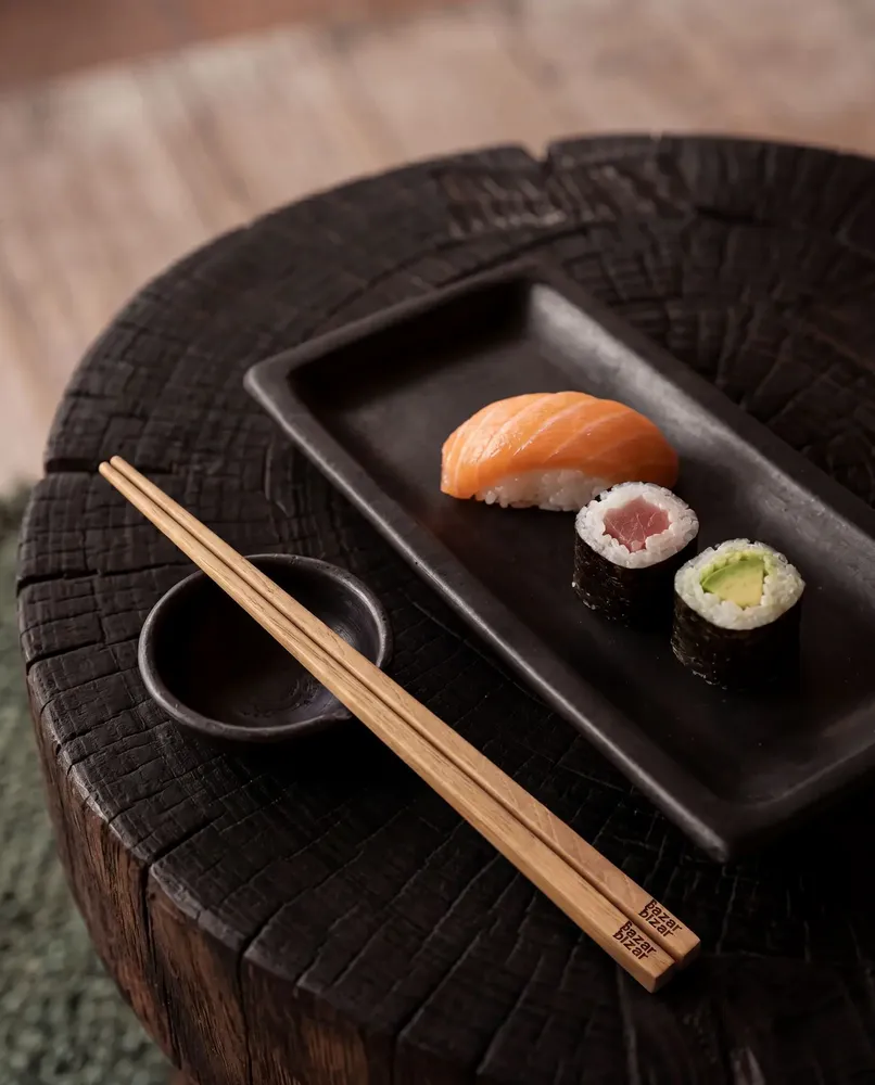 Platter and bowls - The Burned Sushi Plate - Black - M - BAZAR BIZAR LIVING