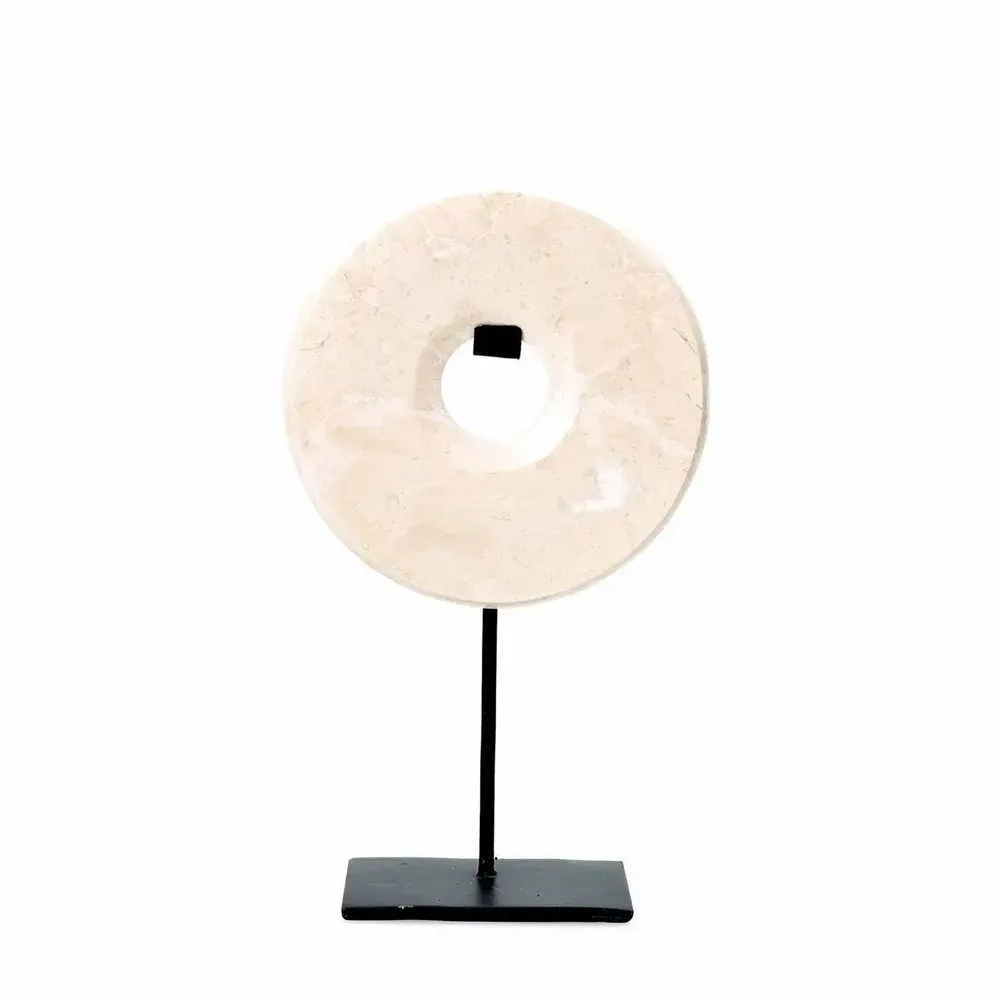 Sculptures, statuettes et miniatures - Marble Disc Sur Pied - Blanc - M - BAZAR BIZAR LIVING