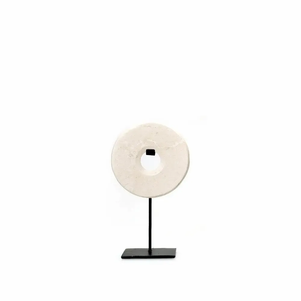 Sculptures, statuettes et miniatures - Marble Disc Sur Pied - Blanc - S - BAZAR BIZAR LIVING