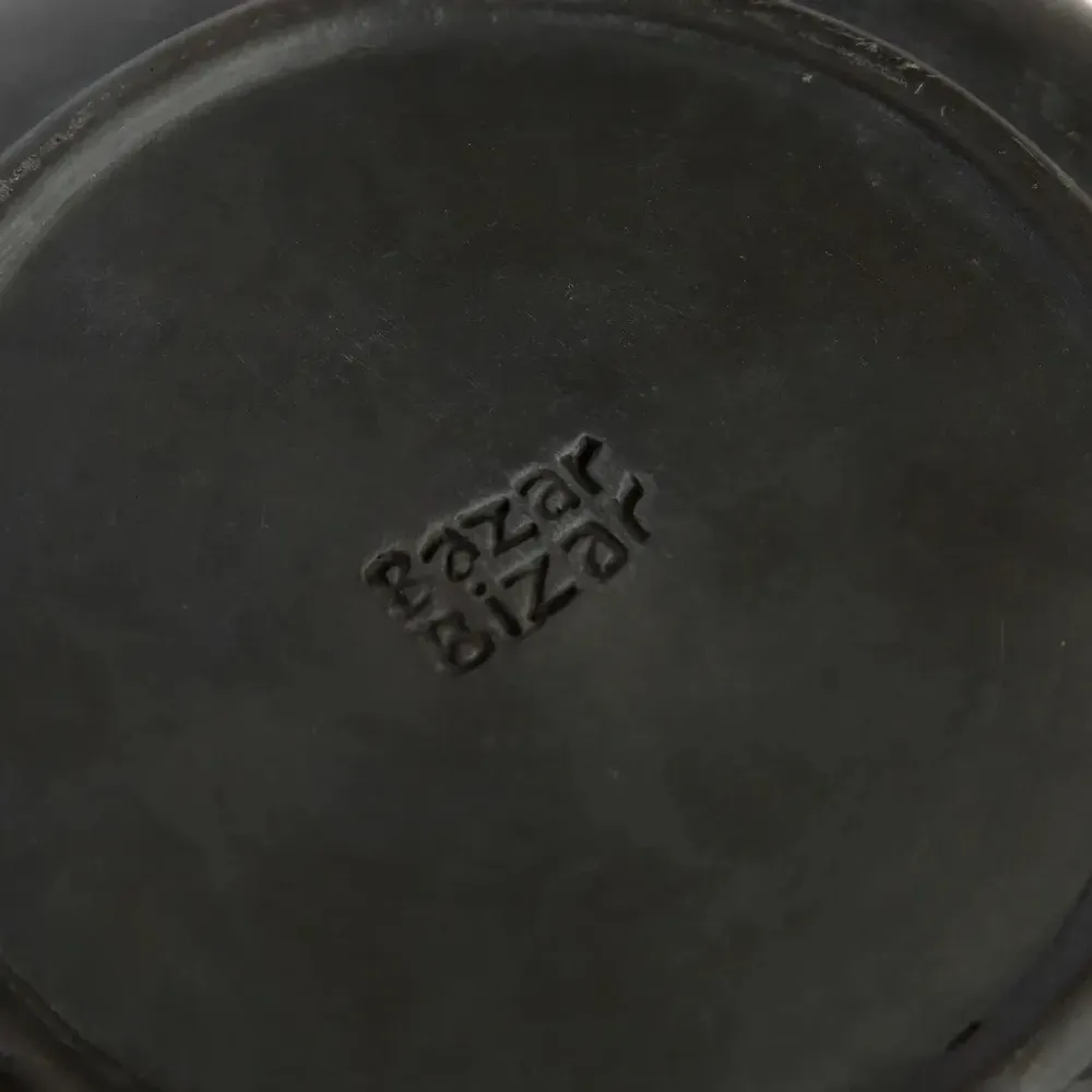 Platter and bowls - The Burned Deep Plate - Black - M - BAZAR BIZAR LIVING