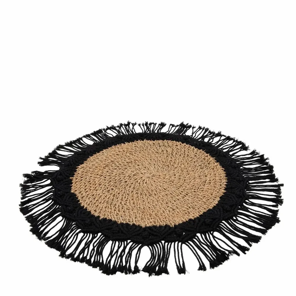 Table mat - The Boho Center Piece - Natural Black - BAZAR BIZAR LIVING