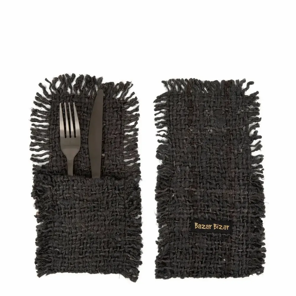 Cutlery set - The Oh My Gee Cutlery Holder - Black Navy - Set of 4 - BAZAR BIZAR LIVING