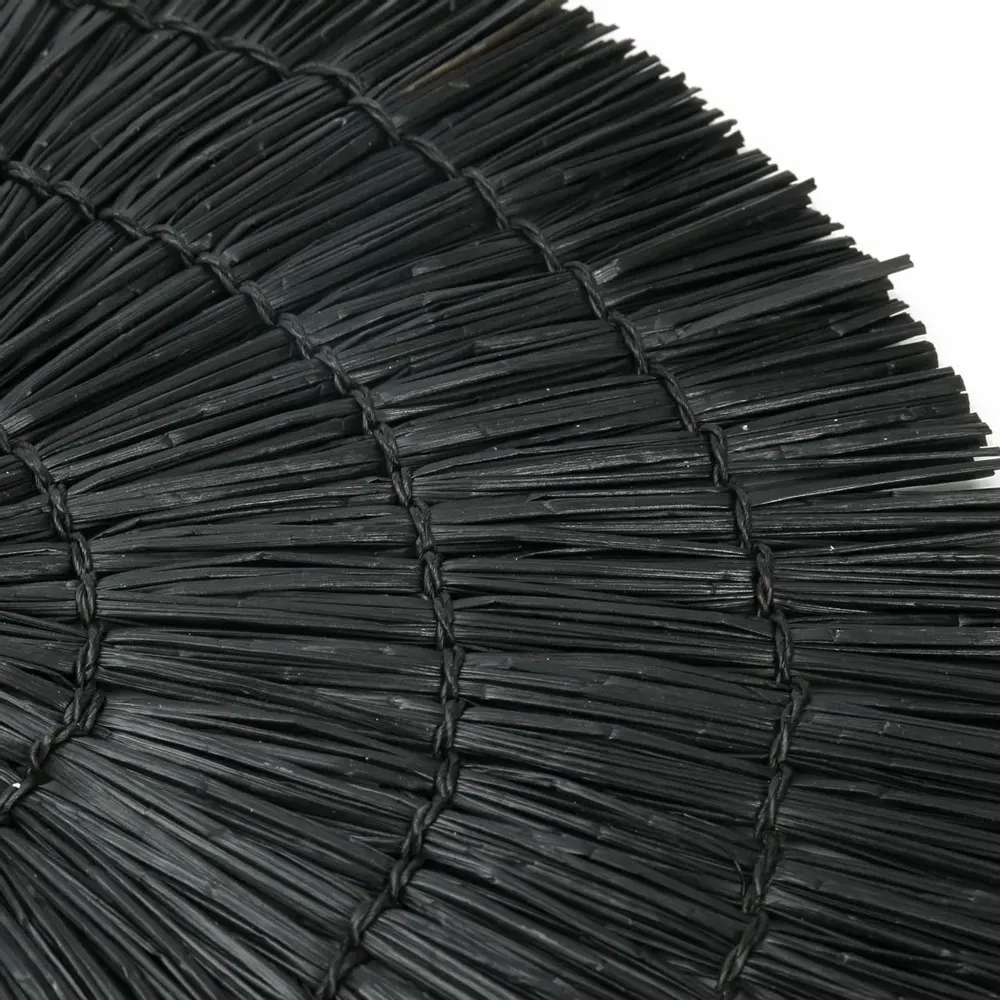 Placemats - The Alang Alang Placemat - Round - Black - BAZAR BIZAR LIVING