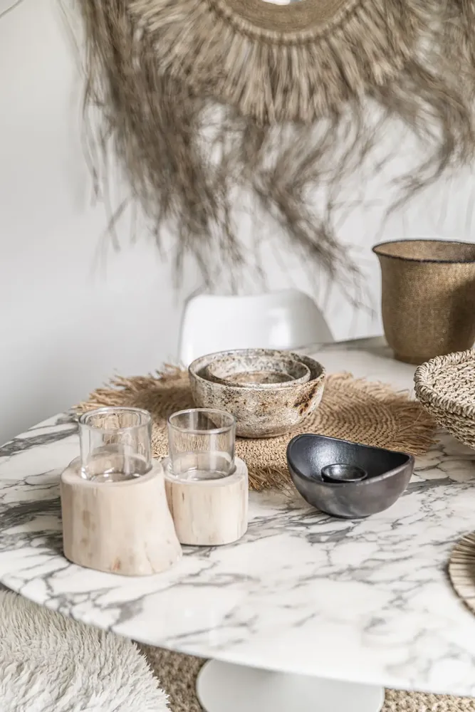 Placemats - The Fringe Raffia Placemat Round - Natural - BAZAR BIZAR LIVING