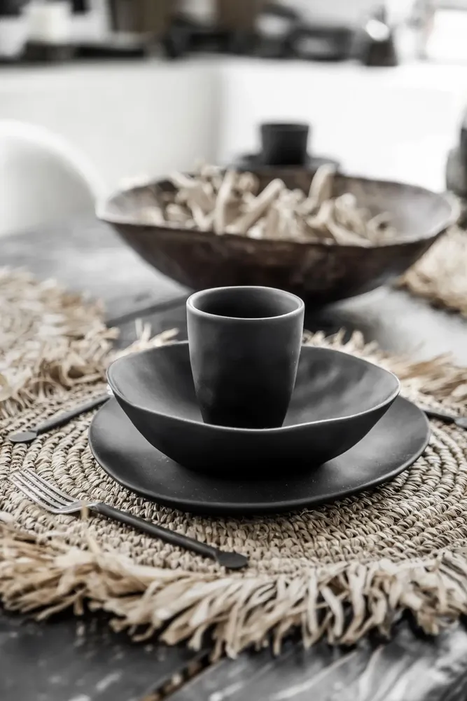 Placemats - The Fringe Raffia Placemat Round - Natural - BAZAR BIZAR LIVING