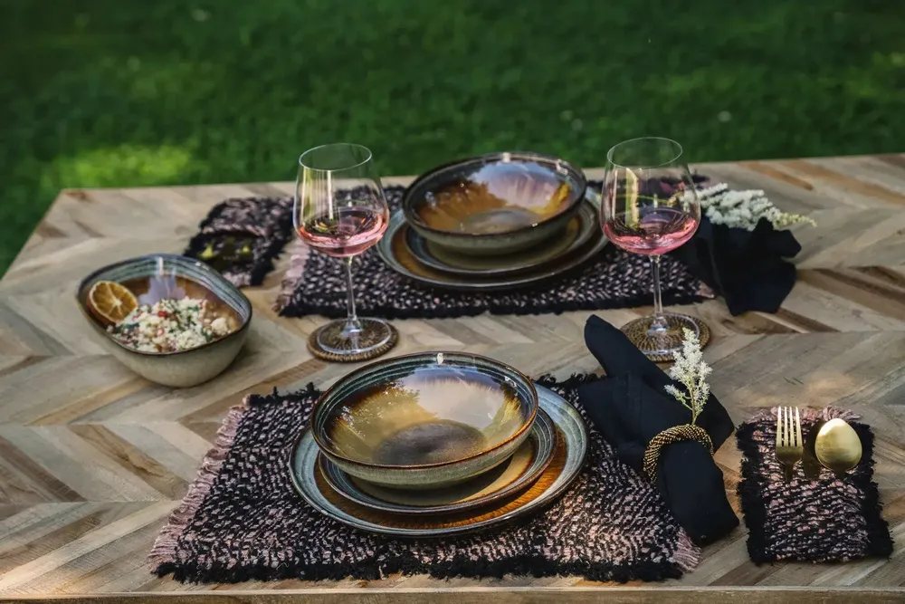 Placemats - The Oh My Gee Placemat - Black Copper - Set of 4 - BAZAR BIZAR LIVING