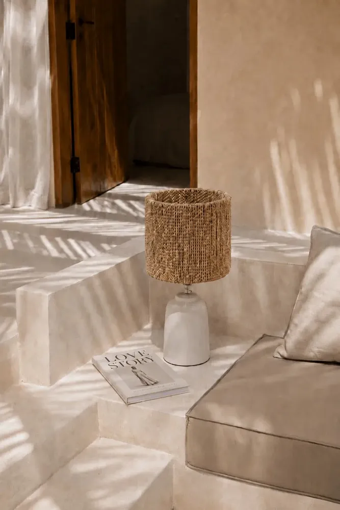Table lamps - The Chalki Table Lamp Shade - Natural - BAZAR BIZAR LIVING