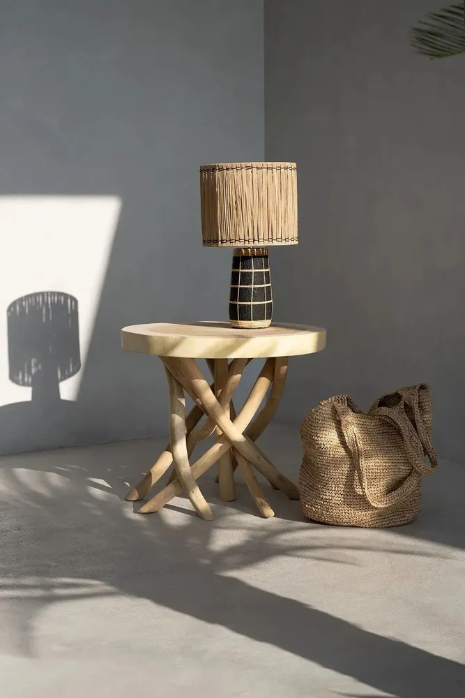 Desk lamps - The Skiathos Table Lamp - Natural Black - BAZAR BIZAR LIVING
