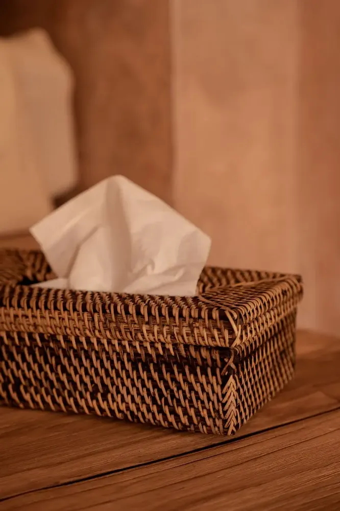 Caskets and boxes - The Rattan Classic Tissue Box - Natural Brown - BAZAR BIZAR LIVING