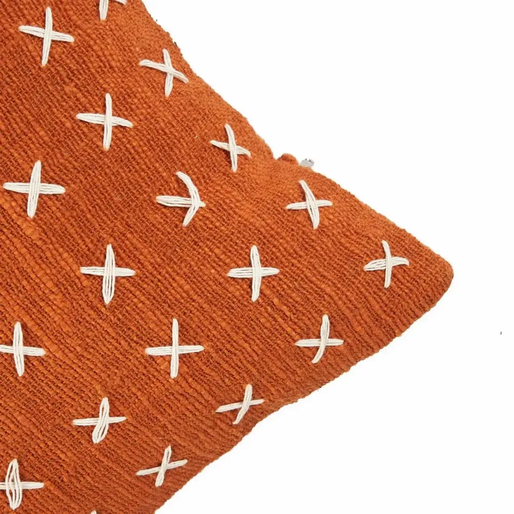 Cushions - The Zillion Kiss Cushion Cover - Terracotta White - BAZAR BIZAR LIVING
