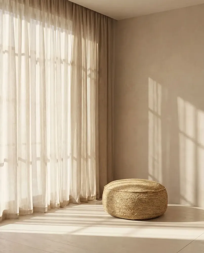 Ottomans - The Raffia Flores Pouffe - Natural - BAZAR BIZAR LIVING