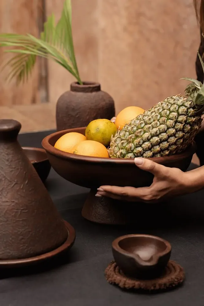 Platter and bowls - The Ethnic Cone Tajine - Terracotta - BAZAR BIZAR LIVING
