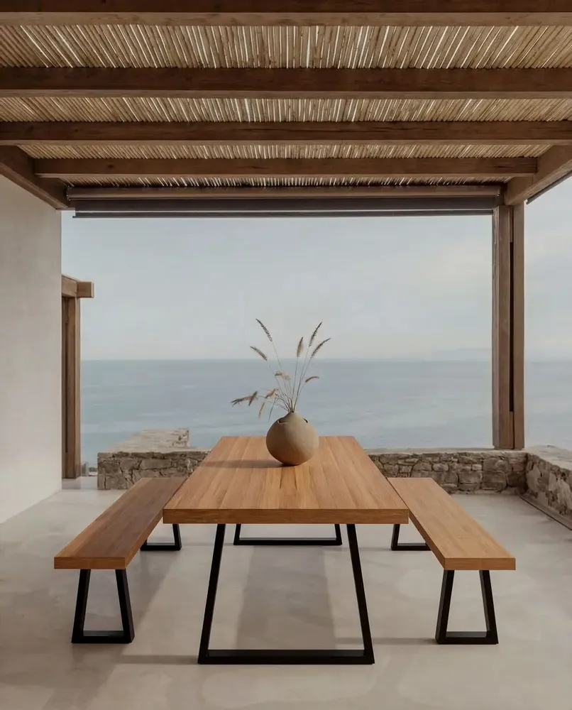 Benches - Bench With Iron Legs - Natural - 280 - BAZAR BIZAR LIVING
