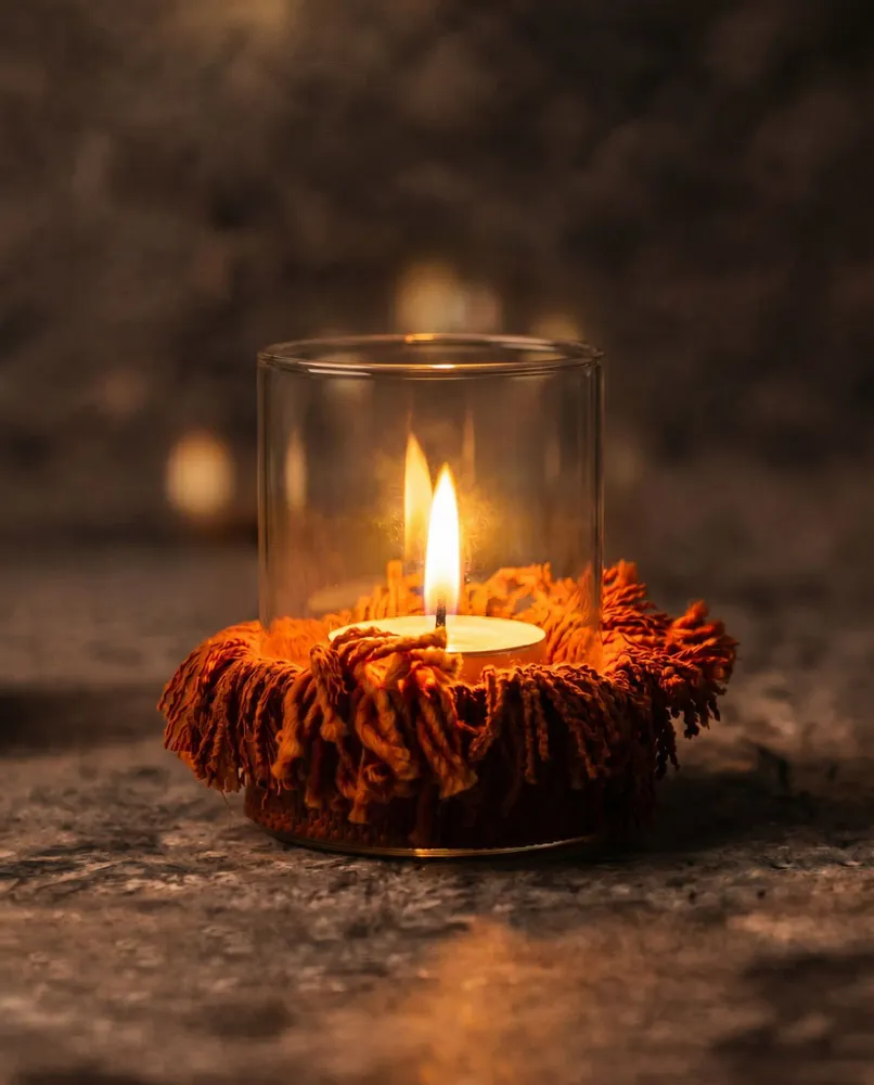 Candlesticks and candle holders - The Oh My Gee Candle Holder - Rust Velvet - M - BAZAR BIZAR LIVING