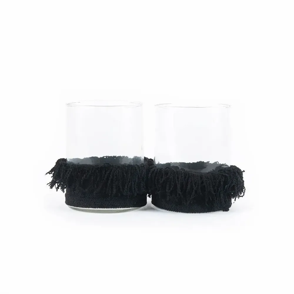Bougeoirs et photophores  - Bougeoir Oh My Gee, velours noir, L - BAZAR BIZAR LIVING