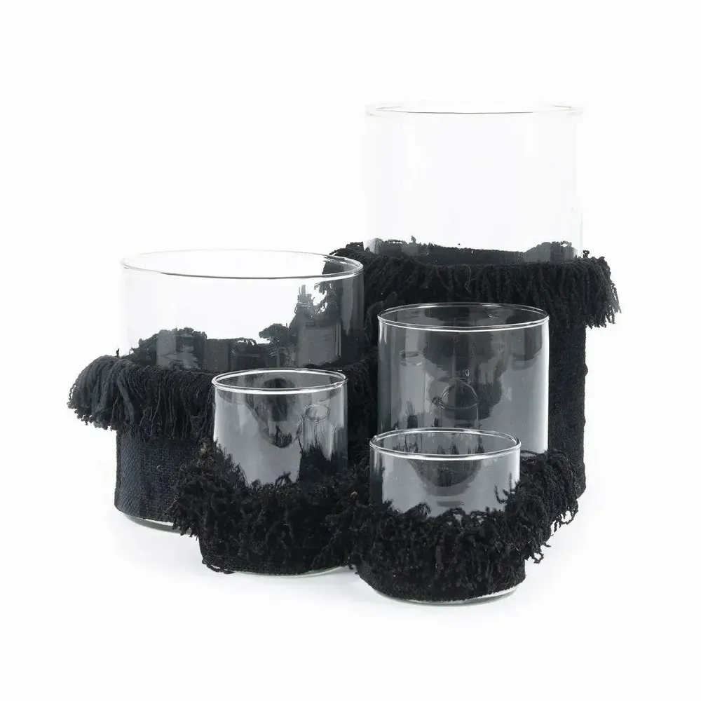 Bougeoirs et photophores  - Bougeoir Oh My Gee, velours noir, L - BAZAR BIZAR LIVING