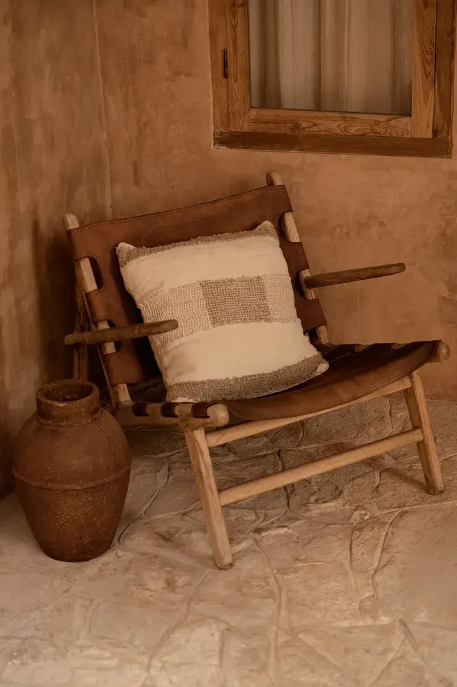 Cushions - The Linen Threads Cushion Cover - White Natural - BAZAR BIZAR LIVING