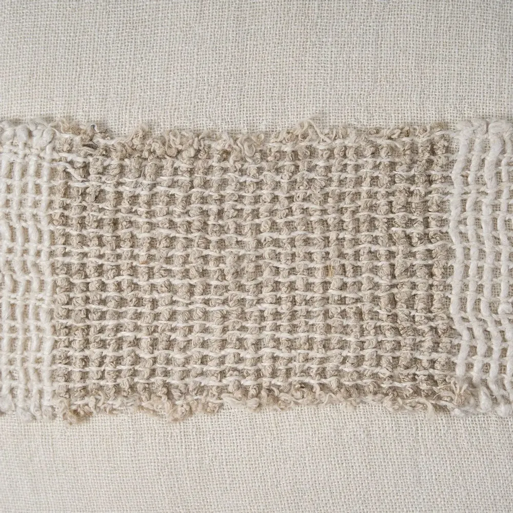 Cushions - The Linen Threads Cushion Cover - White Natural - BAZAR BIZAR LIVING