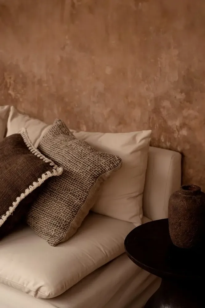 Coussins - La Housse de Coussin Linen Grain - Noir Naturel - BAZAR BIZAR LIVING
