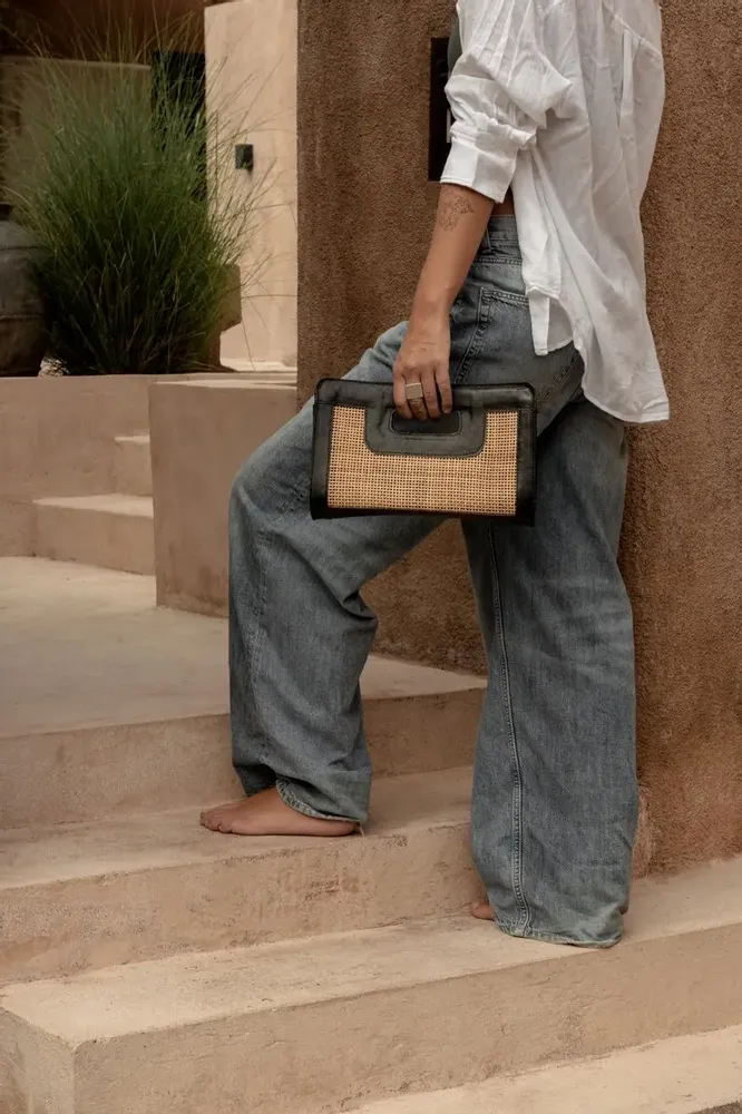 Clutches - The Riviera Noir Clutch - Natural Black - BAZAR BIZAR LIVING