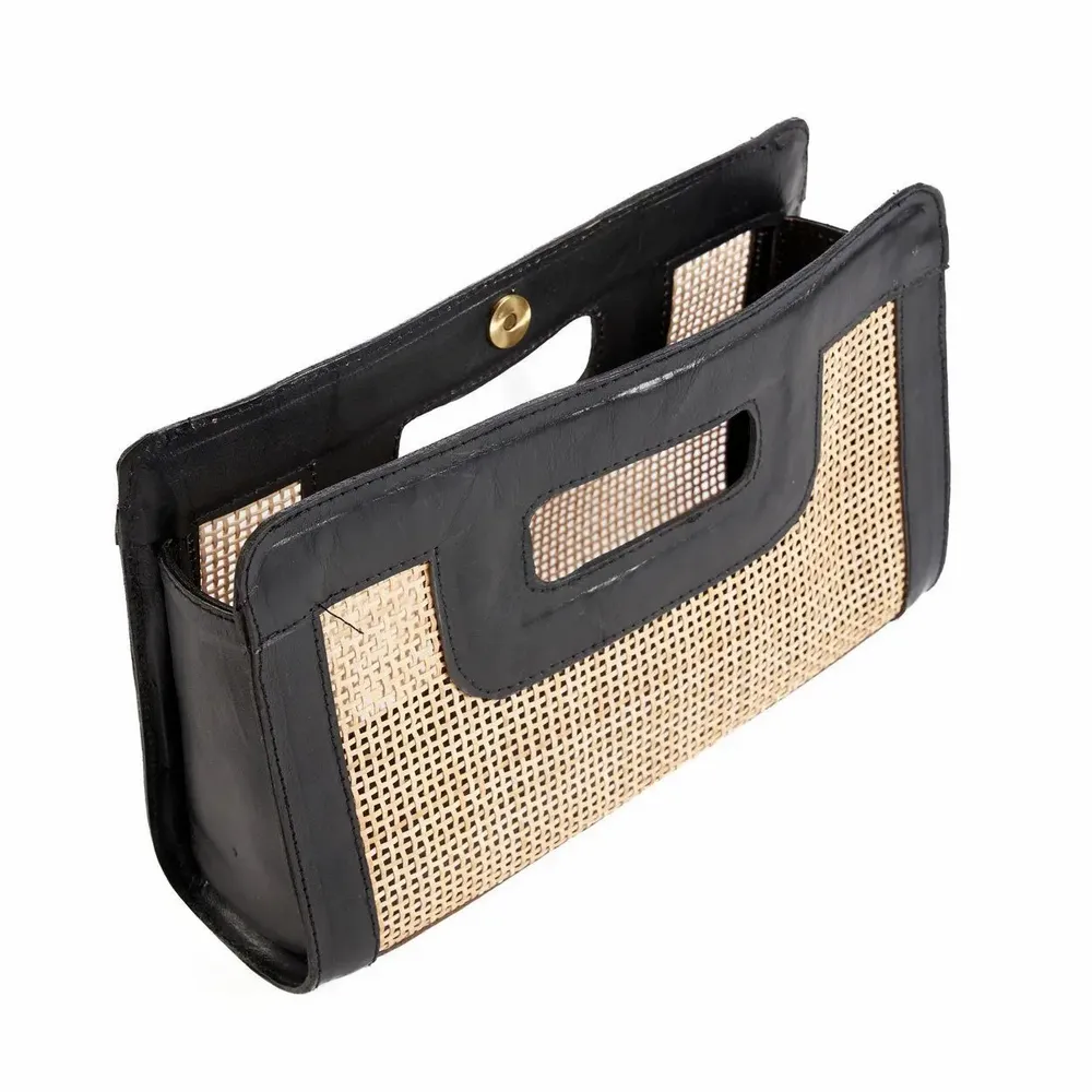 Clutches - The Riviera Noir Clutch - Natural Black - BAZAR BIZAR LIVING