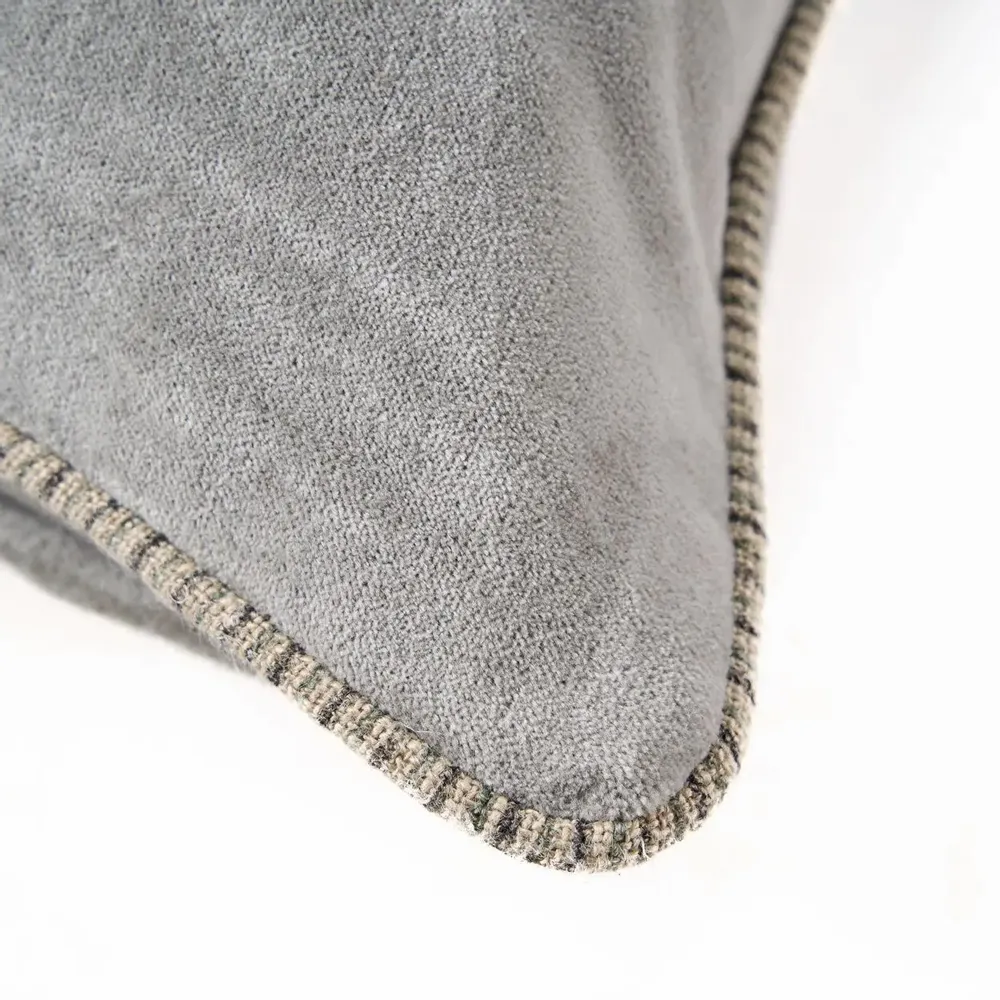 Cushions - The Velvet Crush Cushion Cover - Grey - 50x50 - BAZAR BIZAR LIVING