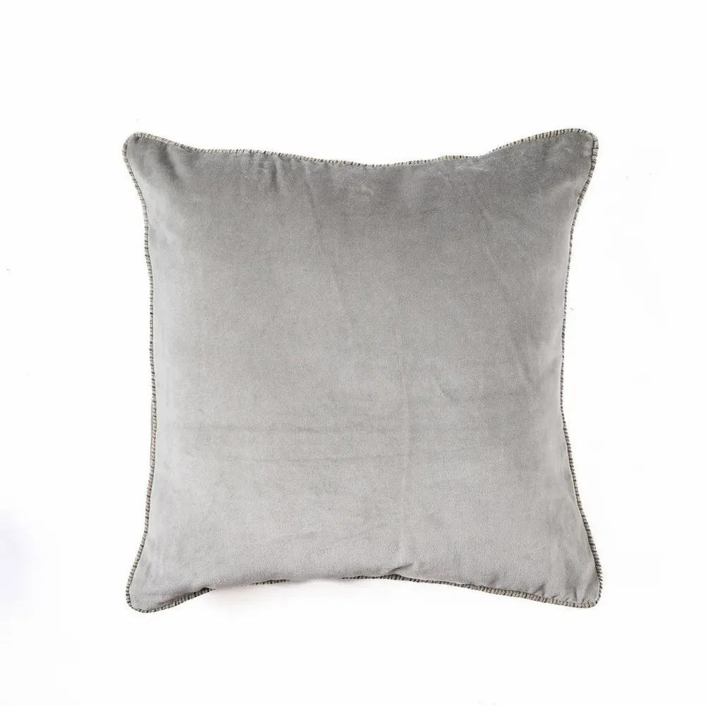 Cushions - The Velvet Crush Cushion Cover - Grey - 50x50 - BAZAR BIZAR LIVING