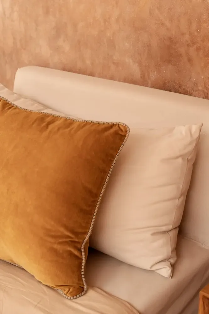 Cushions - The Velvet Crush Cushion Cover - Mustard - 50x50 - BAZAR BIZAR LIVING