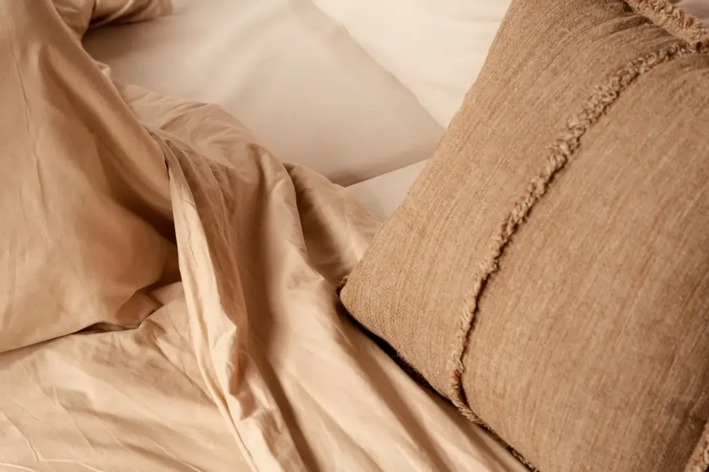 Cushions - The Sahara Fringe Cushion Cover - Natural Brown - 50x50 - BAZAR BIZAR LIVING