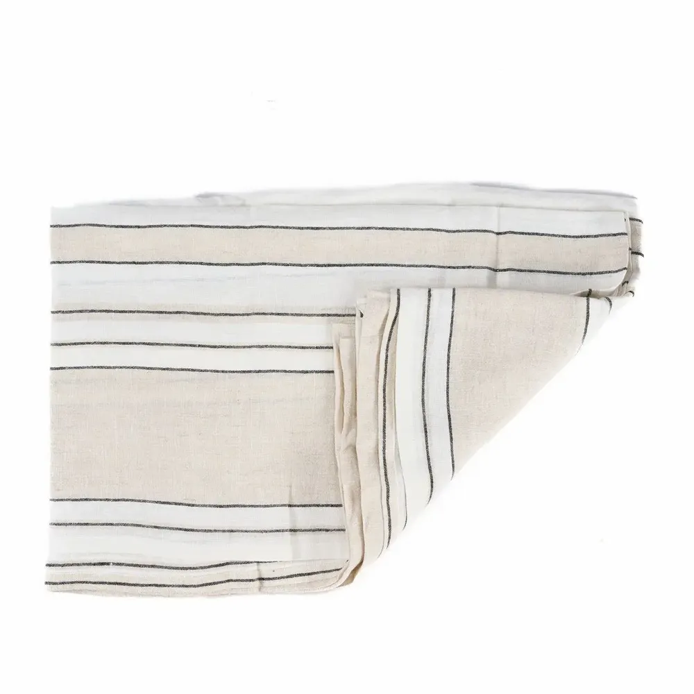Table cloths - The Provence Tablecloth - Natural Black White - 150x300 - BAZAR BIZAR LIVING