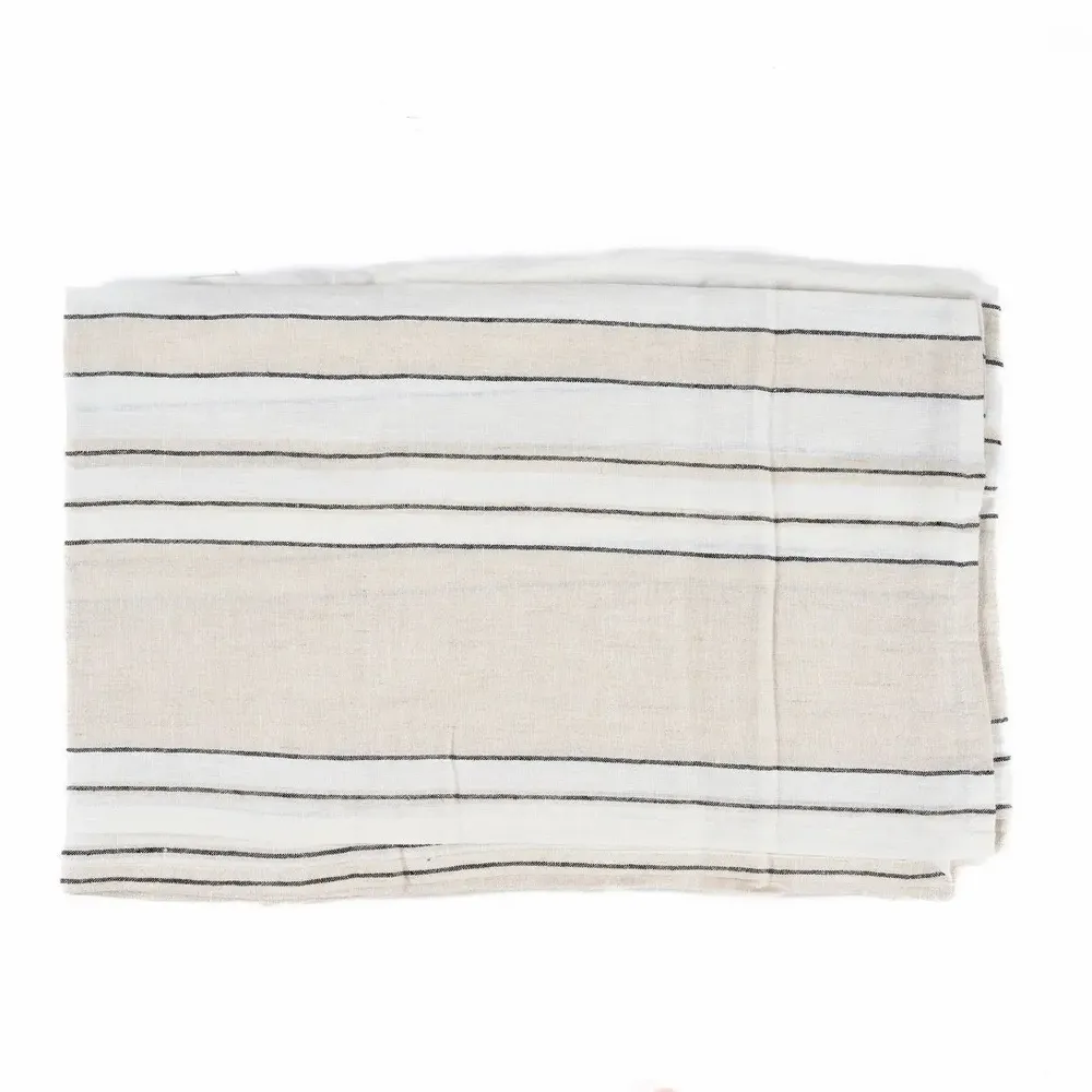 Table cloths - The Provence Tablecloth - Natural Black White - 150x300 - BAZAR BIZAR LIVING
