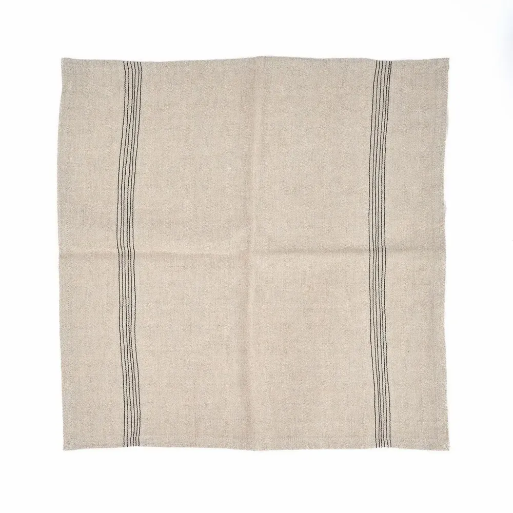Napkins - The Lint Biscuit Napkin - Natural Black - 45x45 - BAZAR BIZAR LIVING
