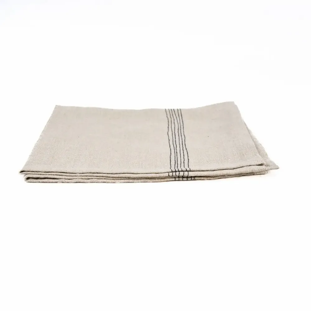 Napkins - The Lint Biscuit Napkin - Natural Black - 45x45 - BAZAR BIZAR LIVING