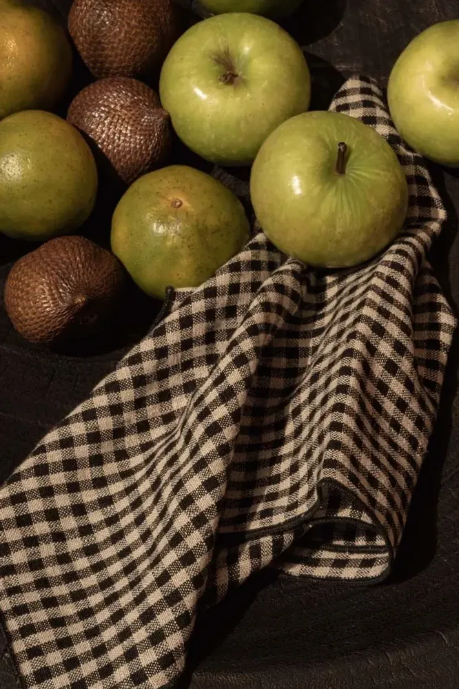 Napkins - The Picknick Napkin - Natural Black - 45x45 - BAZAR BIZAR LIVING