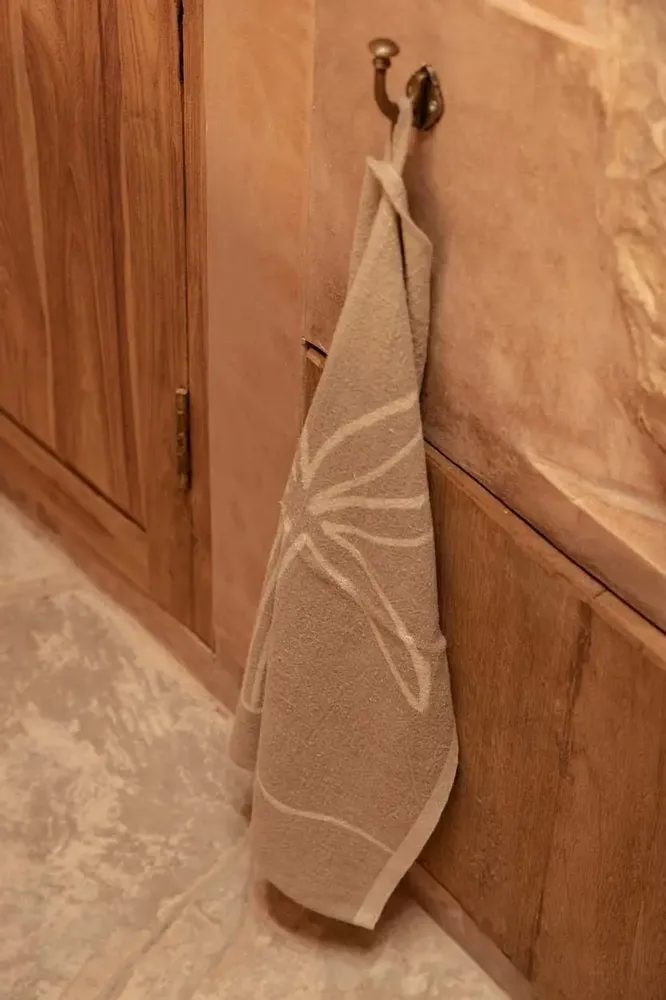 Torchons - Le Torchons Linen Palm Tree - Blanc Naturel - 50x70 - BAZAR BIZAR LIVING