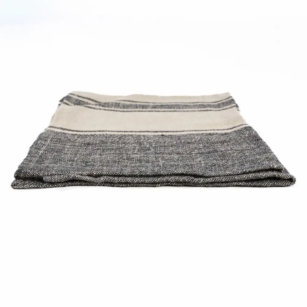 Dish towels - The Linen Smudge Kitchen Towel - Natural Black - 50x70 - BAZAR BIZAR LIVING