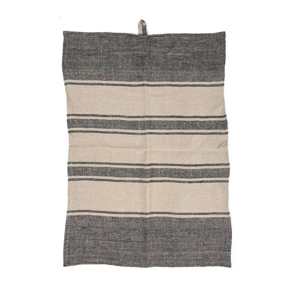 Dish towels - The Linen Smudge Kitchen Towel - Natural Black - 50x70 - BAZAR BIZAR LIVING