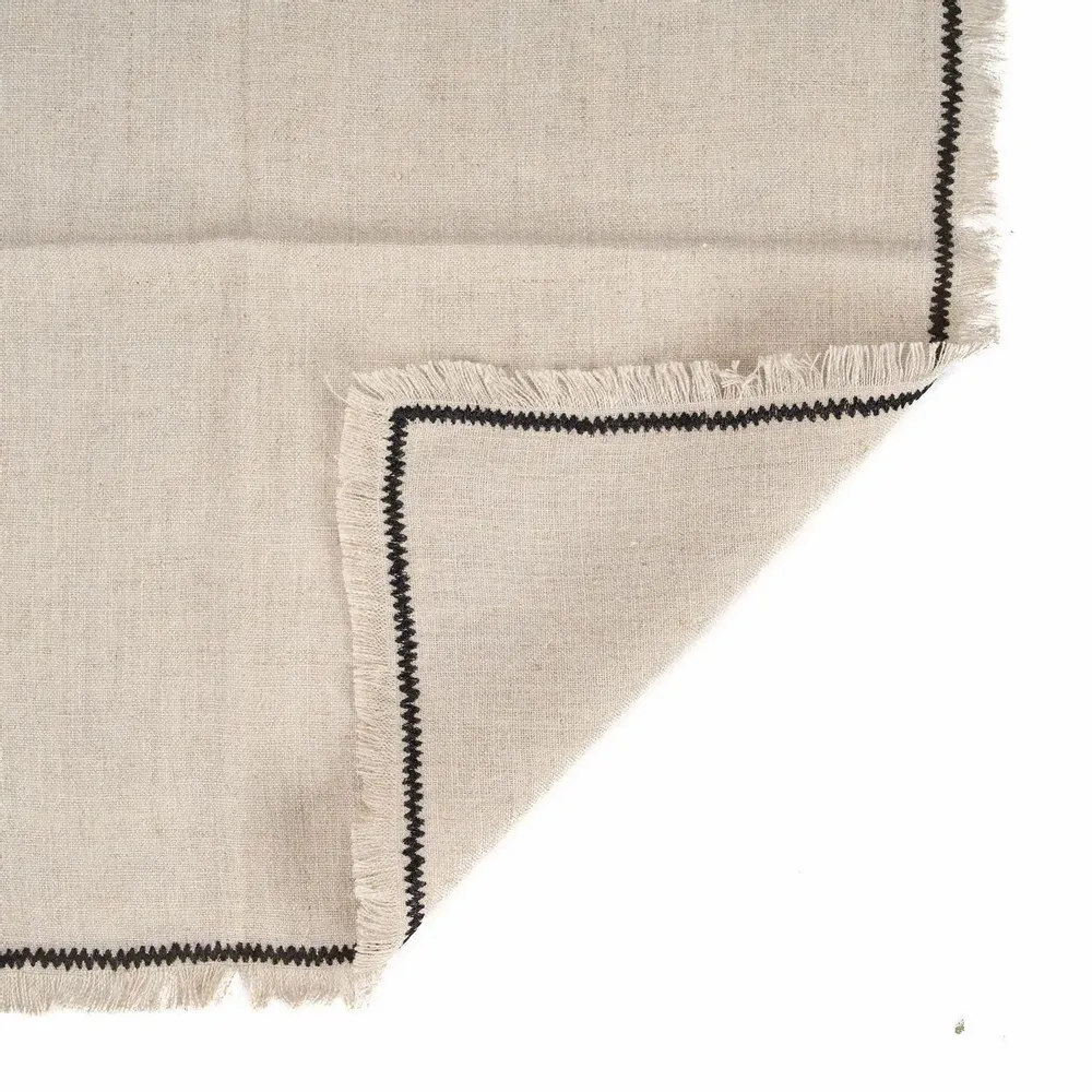 Napkins - The Tuscany Napkin - Natural Black - 45x45 - BAZAR BIZAR LIVING