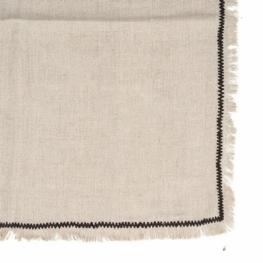 Napkins - The Tuscany Napkin - Natural Black - 45x45 - BAZAR BIZAR LIVING